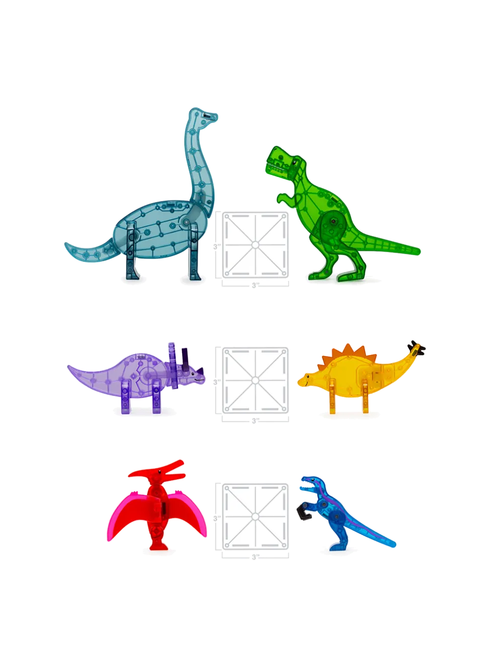 Klocki magnetyczne Dino World XL 50 el.