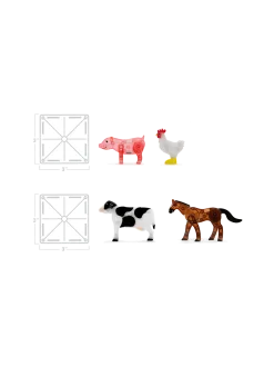 Klocki magnetyczne Farm Animals 25 el.