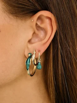 Kolczyki Bird Of Paradise Hoop Earrings