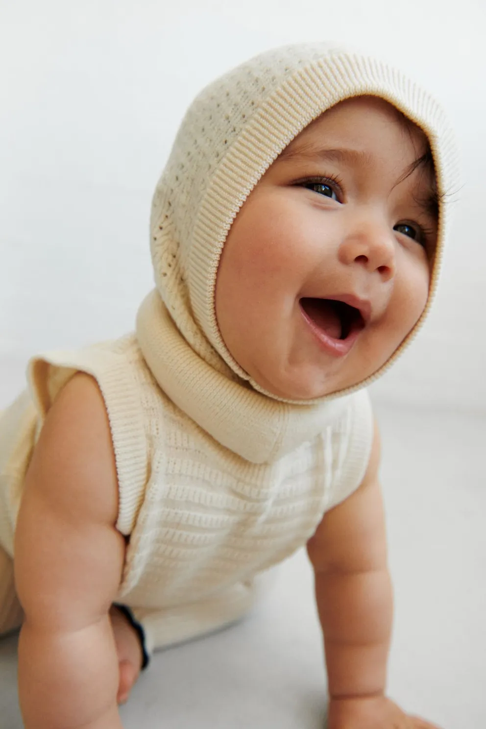 Kominiarka merino Baby Pointelle Balaclava