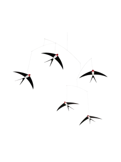 kontrastowy mobil z jaskółkami Flying Swallows