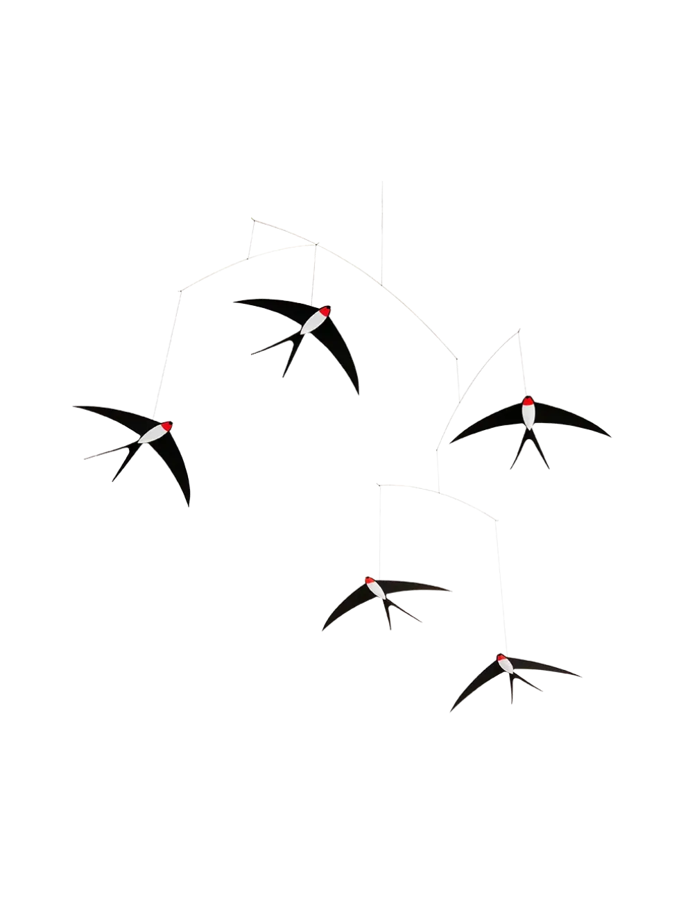 kontrastowy mobil z jaskółkami Flying Swallows