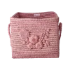Kosz na zabawki Flower embroidery raffia basket