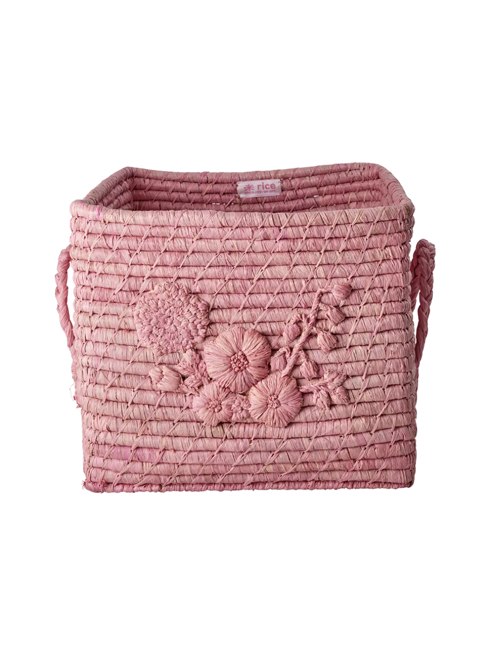 Kosz na zabawki Flower embroidery raffia basket