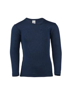 Koszulka longsleeve z wełny merino i jedwabiu