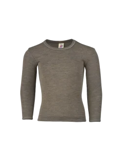Koszulka longsleeve z wełny merino i jedwabiu