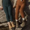 legginsy z wełną merino na szelkach w stylu vintage