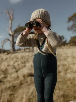 legginsy z wełną merino na szelkach w stylu vintage
