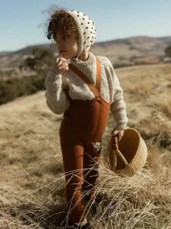 legginsy z wełną merino na szelkach w stylu vintage