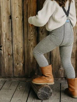legginsy z wełną merino na szelkach w stylu vintage