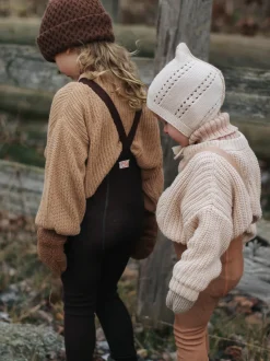 legginsy z wełną merino na szelkach w stylu vintage