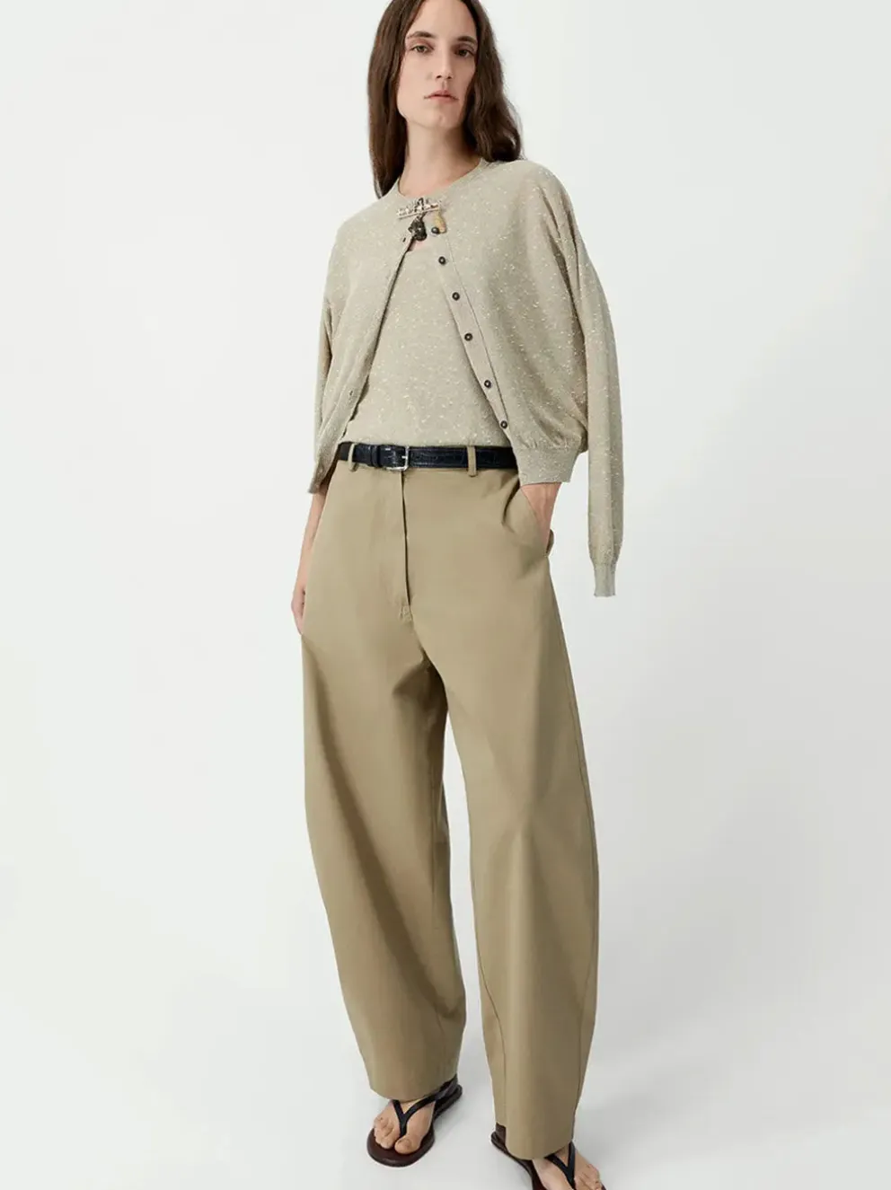 Linen & Cotton Flecked Cardigan