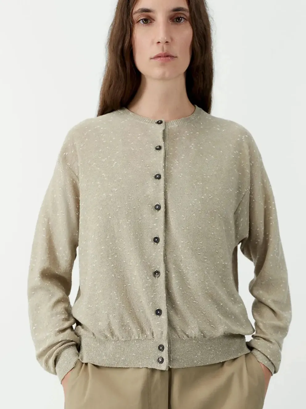 Linen & Cotton Flecked Cardigan