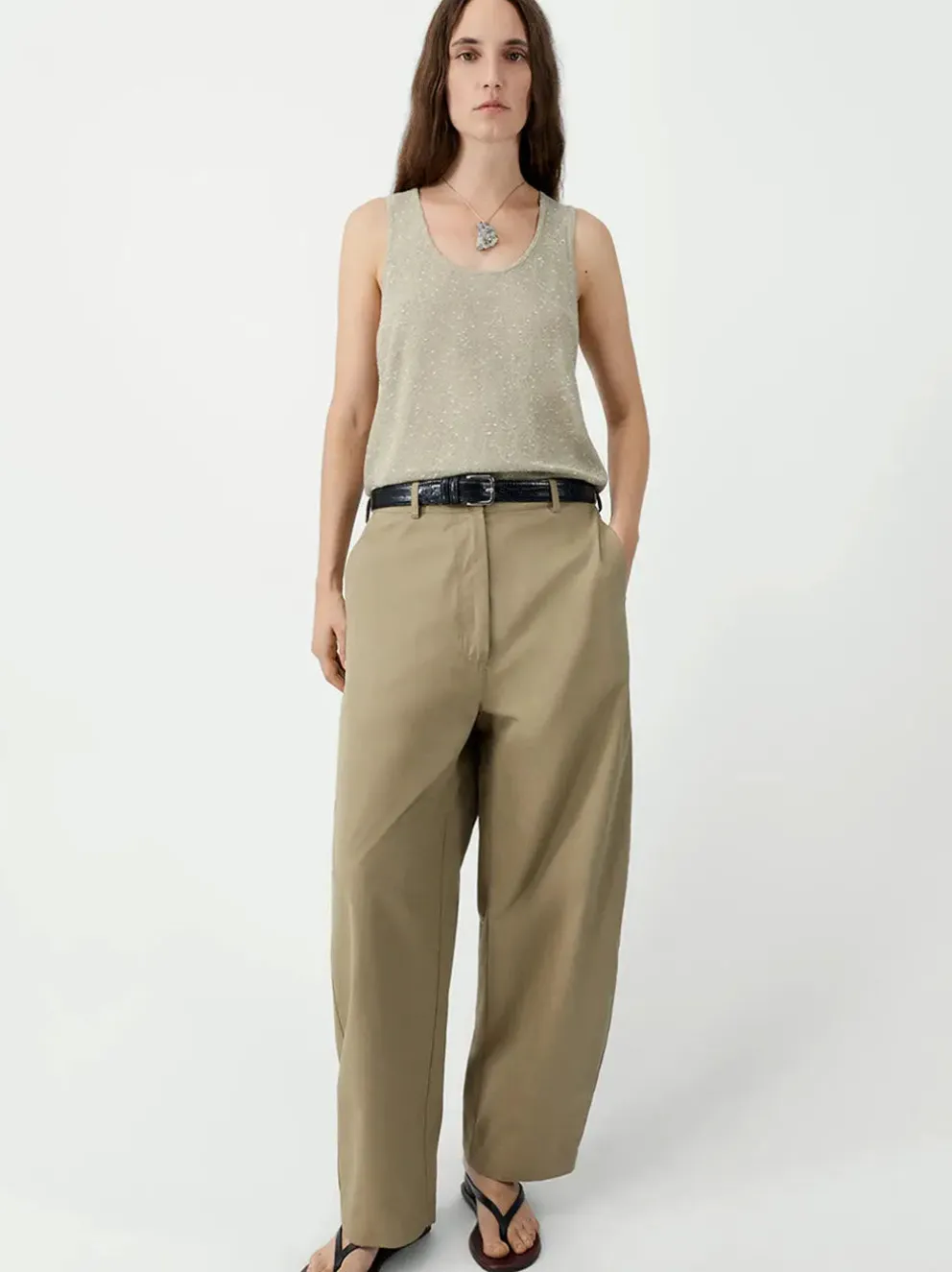 Linen & Cotton Flecked Tank Top