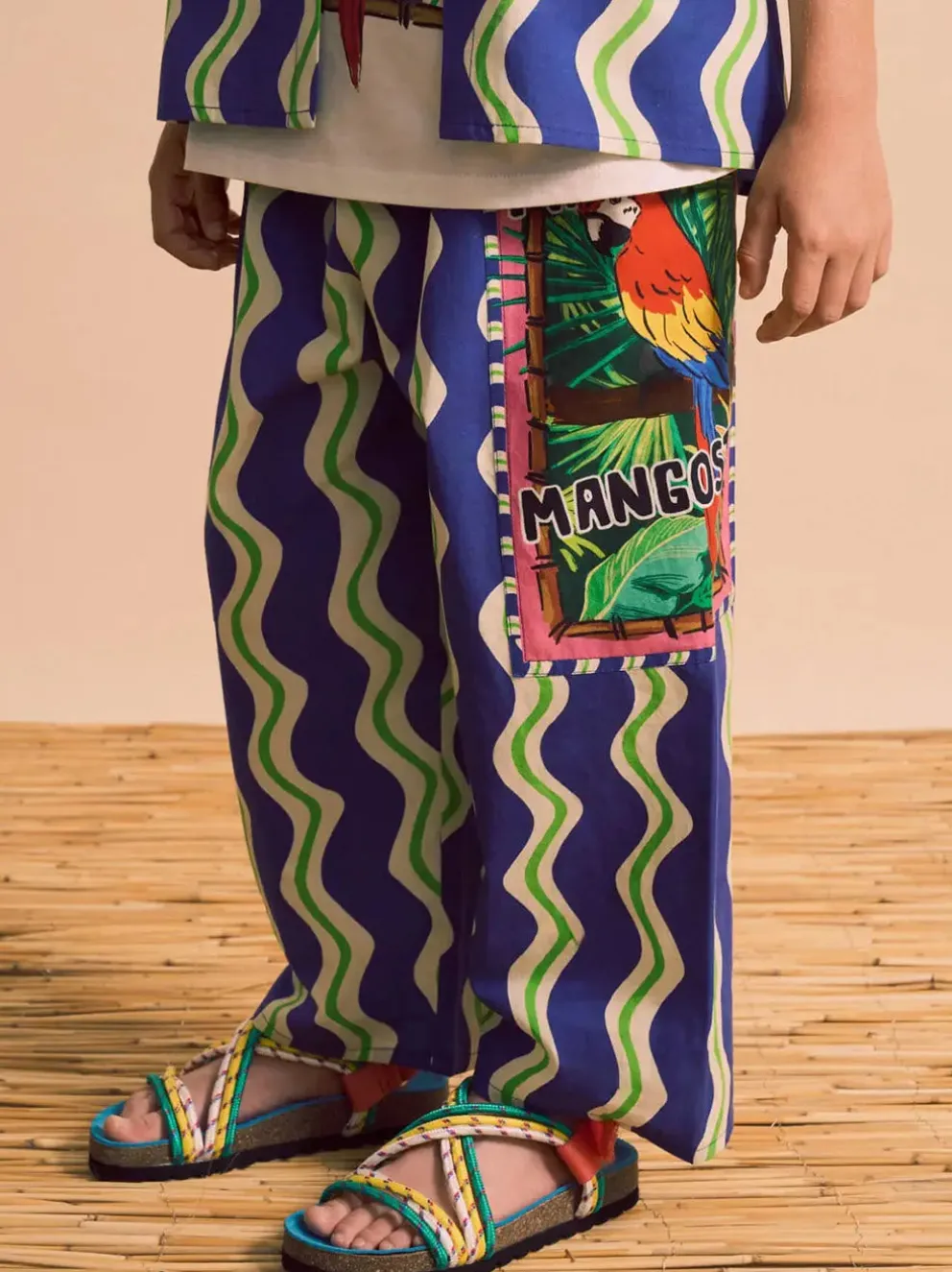 Loros Wavy Pants Navy Blue