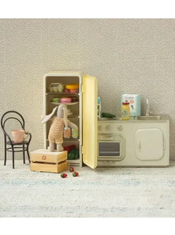 miniaturowa metalowa lodówka