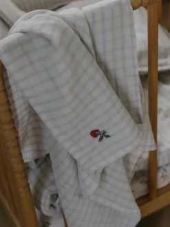 Muślinowy otulacz Gingham Sky Blue