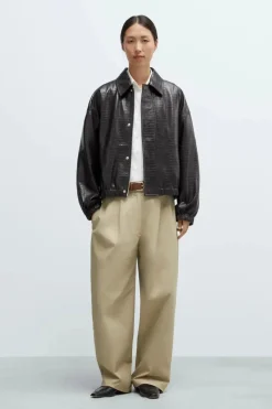 Nappa Bomber Jacket Crocodile