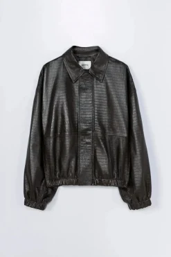Nappa Bomber Jacket Crocodile