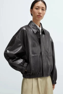 Nappa Bomber Jacket Crocodile