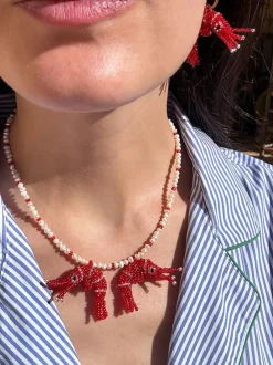 Naszyjnik Baby Prawn & pearls duo necklace