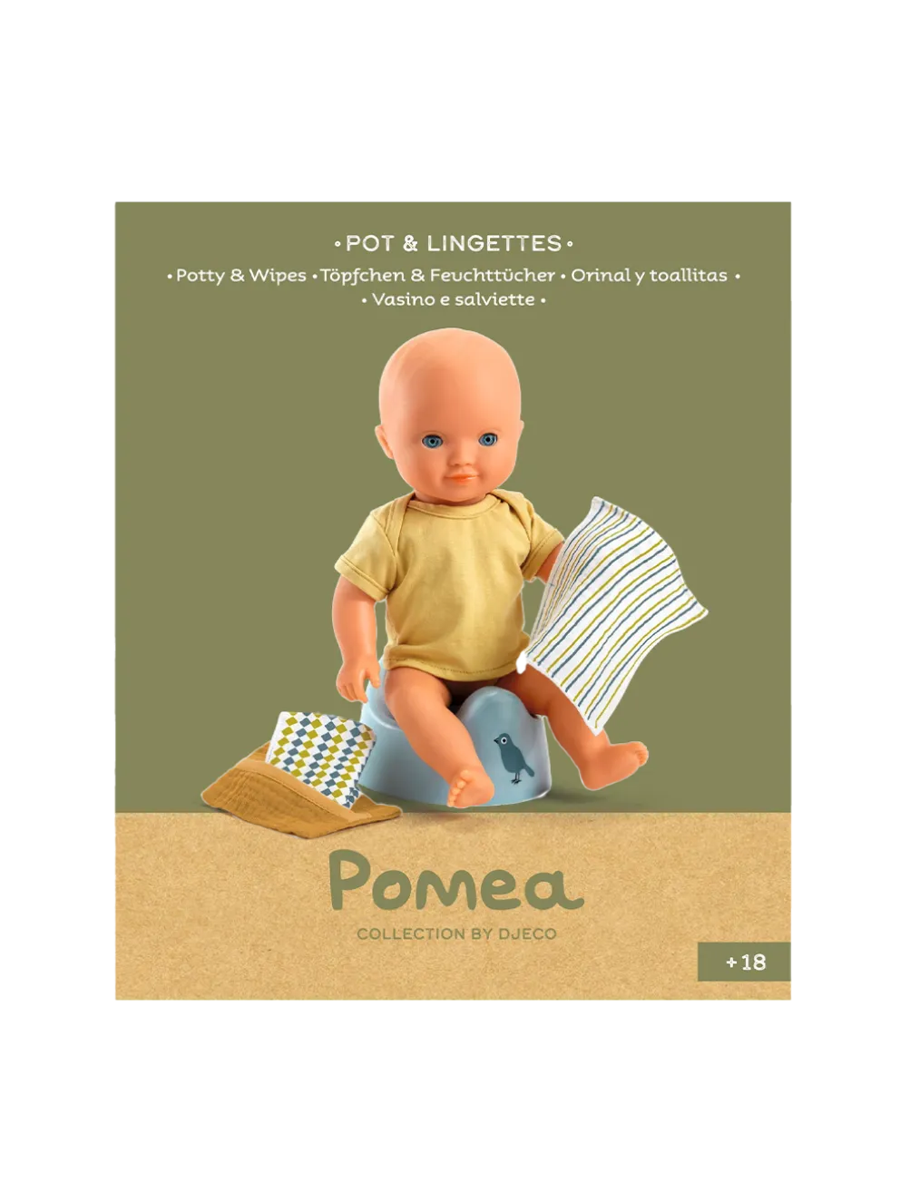 Nocnik z akcesoriami dla lalki Pomea