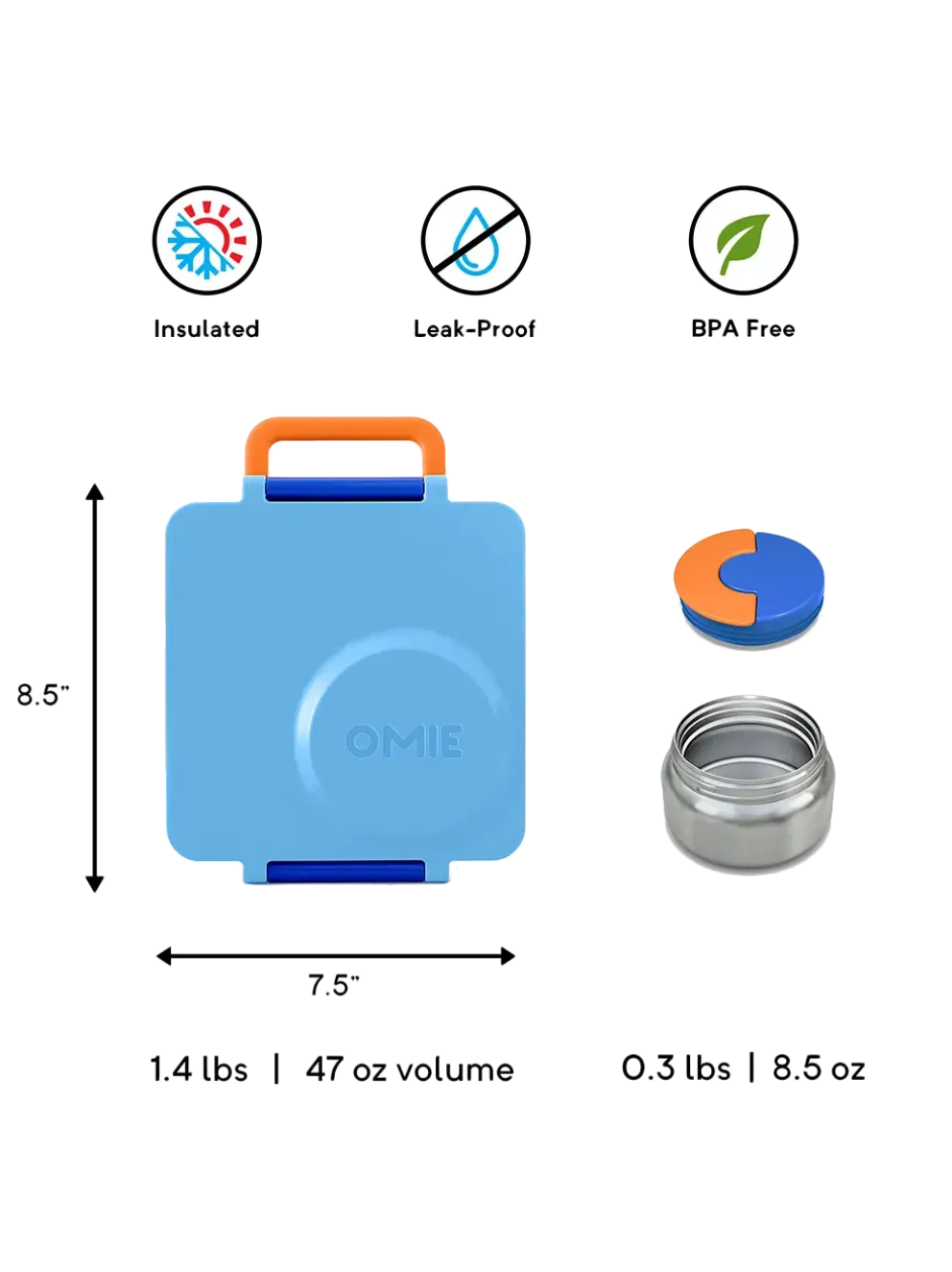 OmieBox lunchbox z termosem i przegródkami