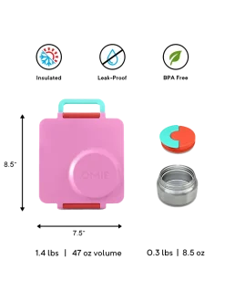 OmieBox lunchbox z termosem i przegródkami