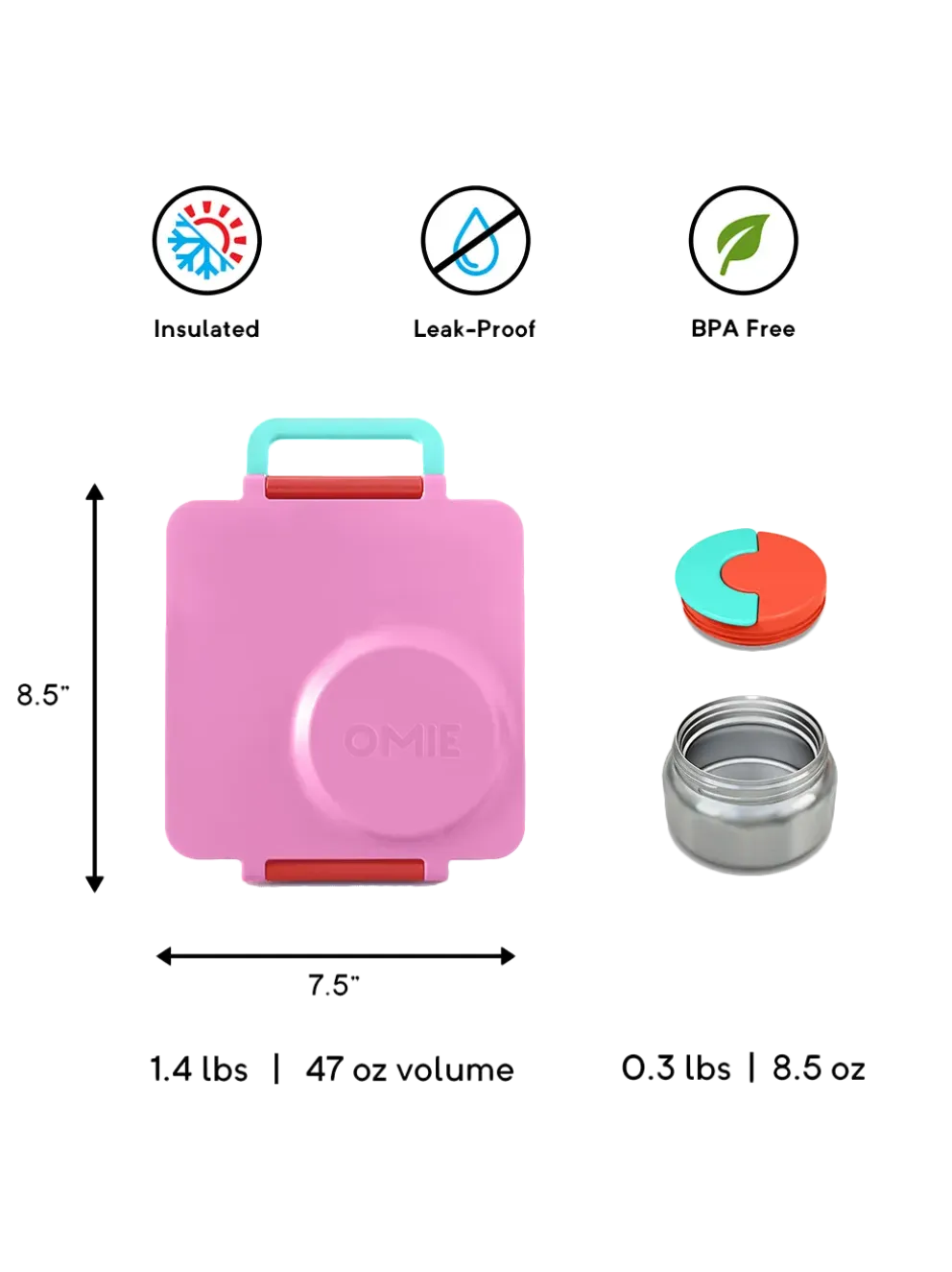 OmieBox lunchbox z termosem i przegródkami