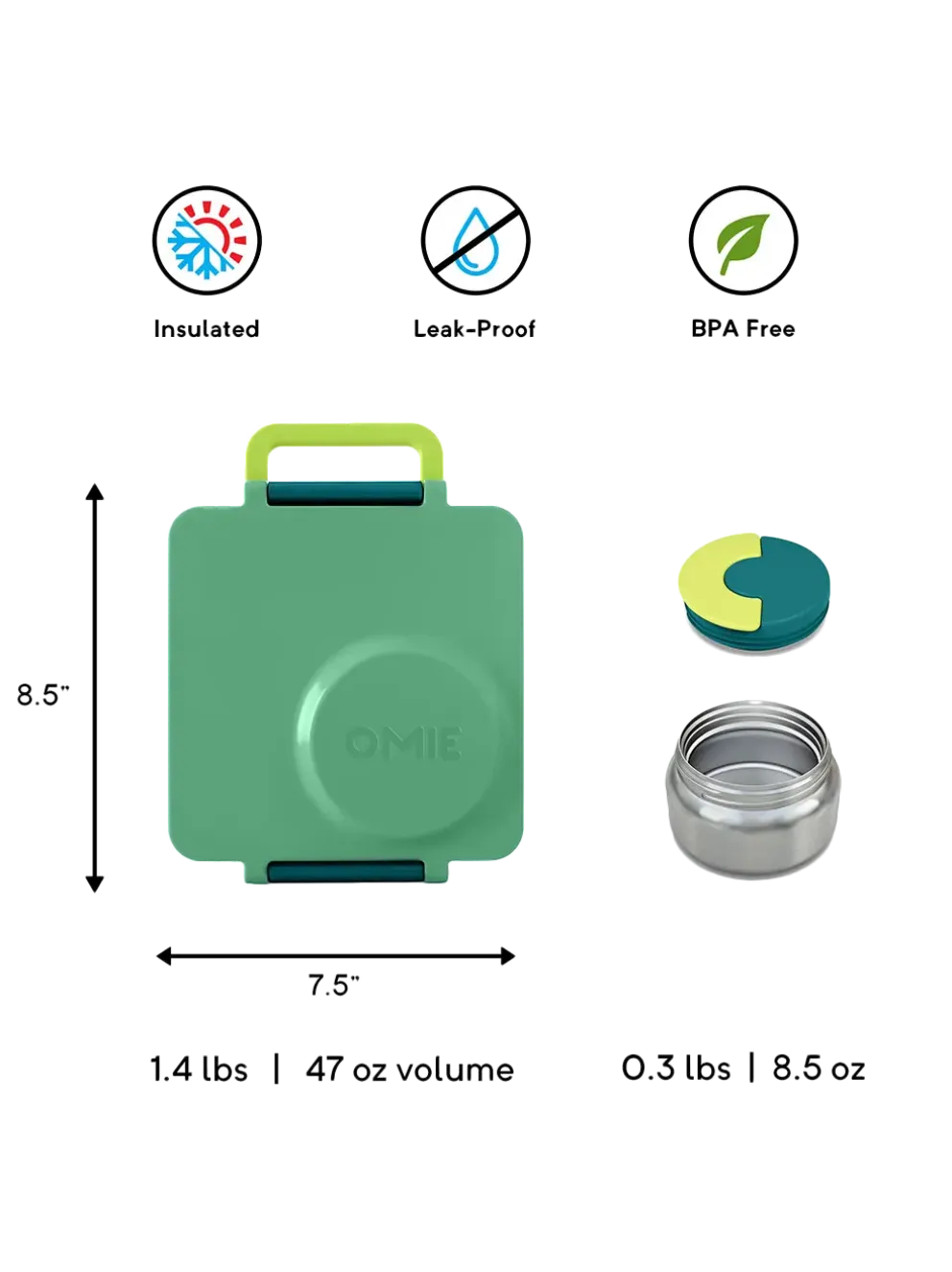 OmieBox lunchbox z termosem i przegródkami