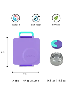 OmieBox lunchbox z termosem i przegródkami
