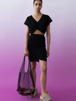 Organza shopper bag black