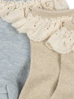 2 Pack Glitter Frill Socks