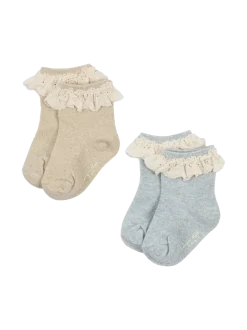 2 Pack Glitter Frill Socks