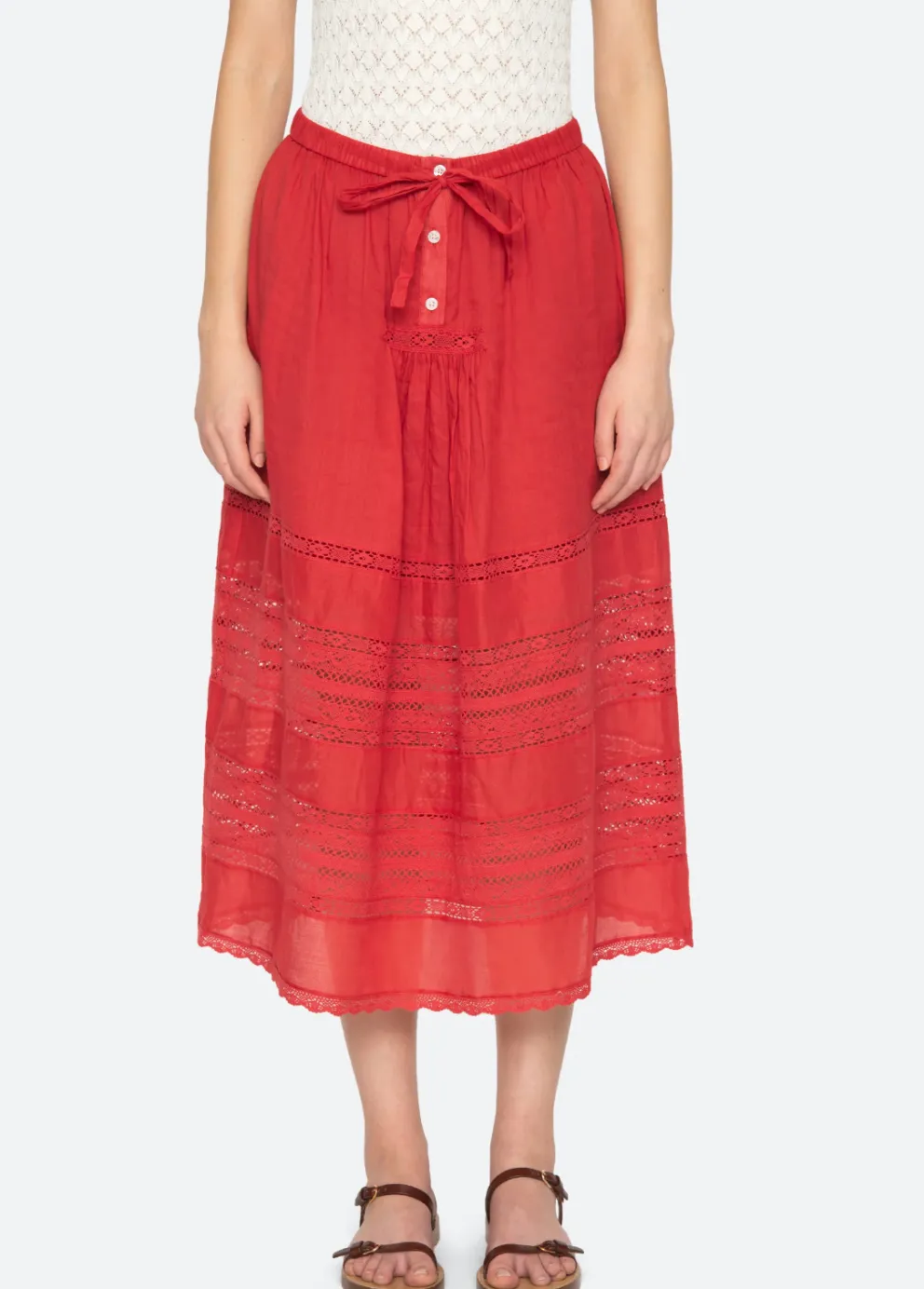 Pippa Solid Midi Skirt