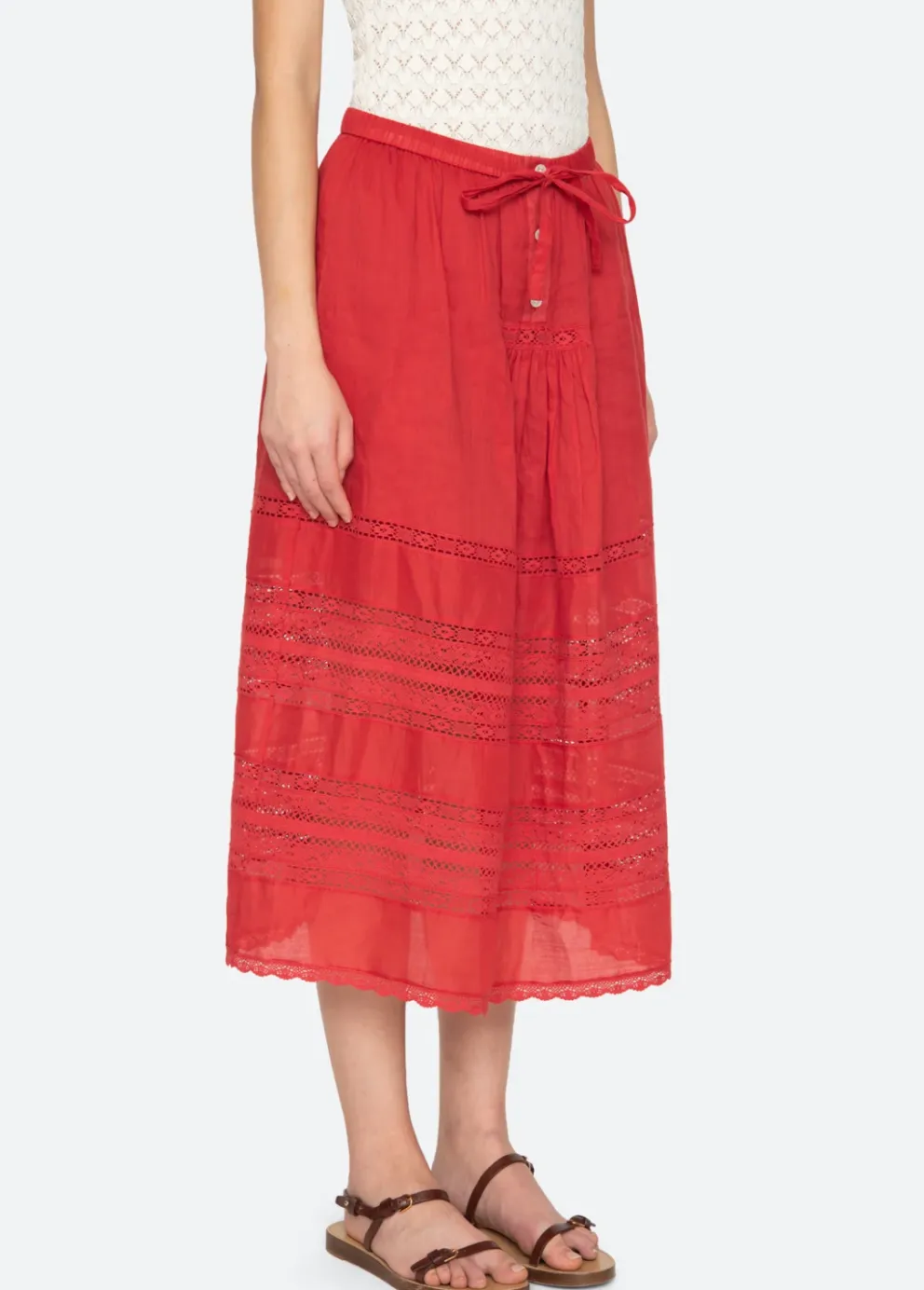 Pippa Solid Midi Skirt