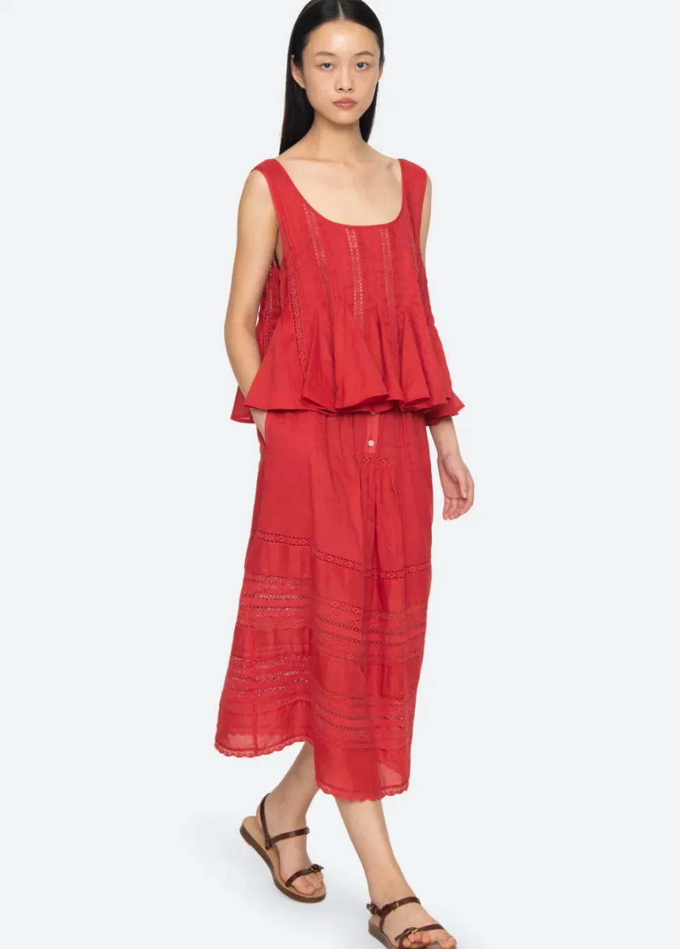 Pippa Solid Midi Skirt