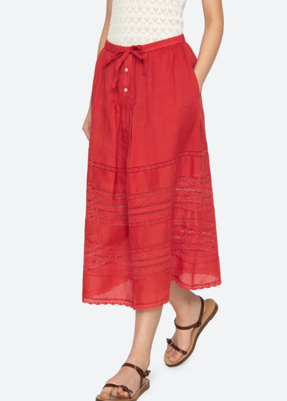 Pippa Solid Midi Skirt