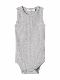 Prążkowane body niemowlęce bez rękawów
