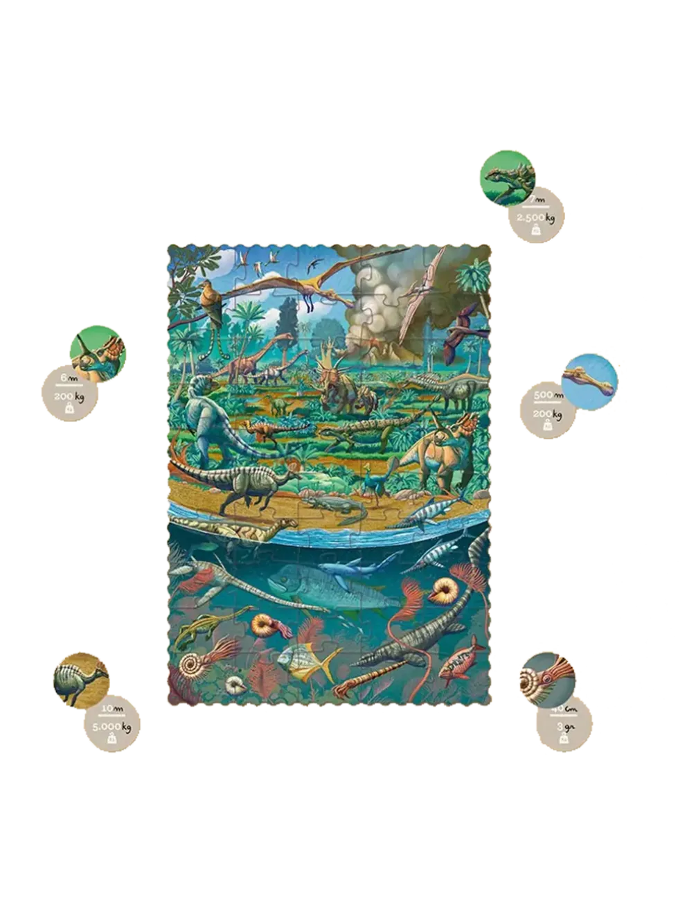 Puzzle kieszonkowe z grą obserwacyjną Dinozaury