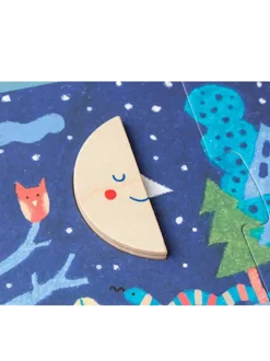 Puzzle z drewnianymi elementami dla najmłodszych 2+