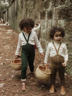 rajstopy z organicznej bawełny z szelkami w stylu vintage