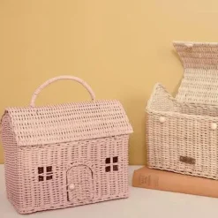 rattanowy koszyk domek z rączką Casa Clutch