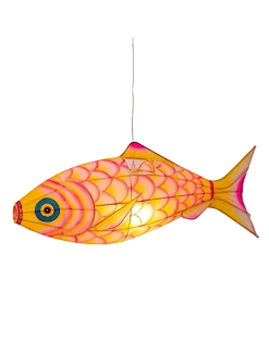 Ręcznie malowany lampion z jedwabiu Small Carp