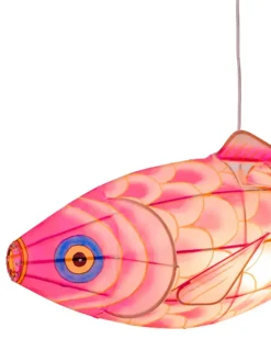 Ręcznie malowany lampion z jedwabiu Large Carp