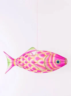 Ręcznie malowany lampion z jedwabiu Large Carp