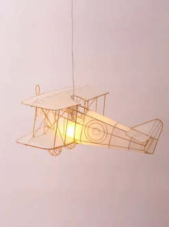 Ręcznie malowany lampion z jedwabiu Samolot