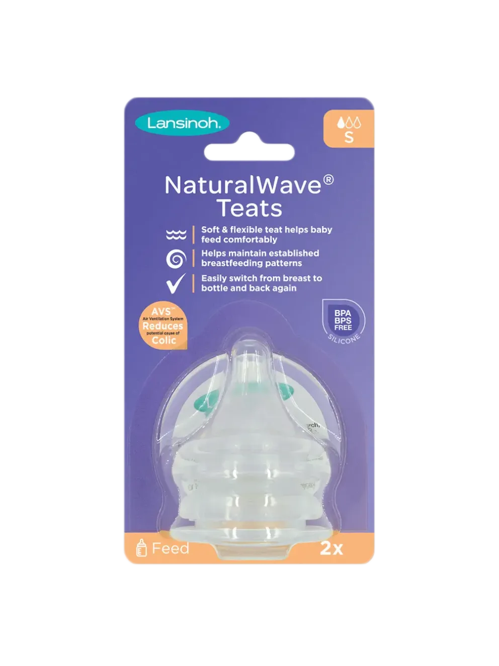smoczki do szklanej butelki Lansinoh Natural Wave® 2 szt