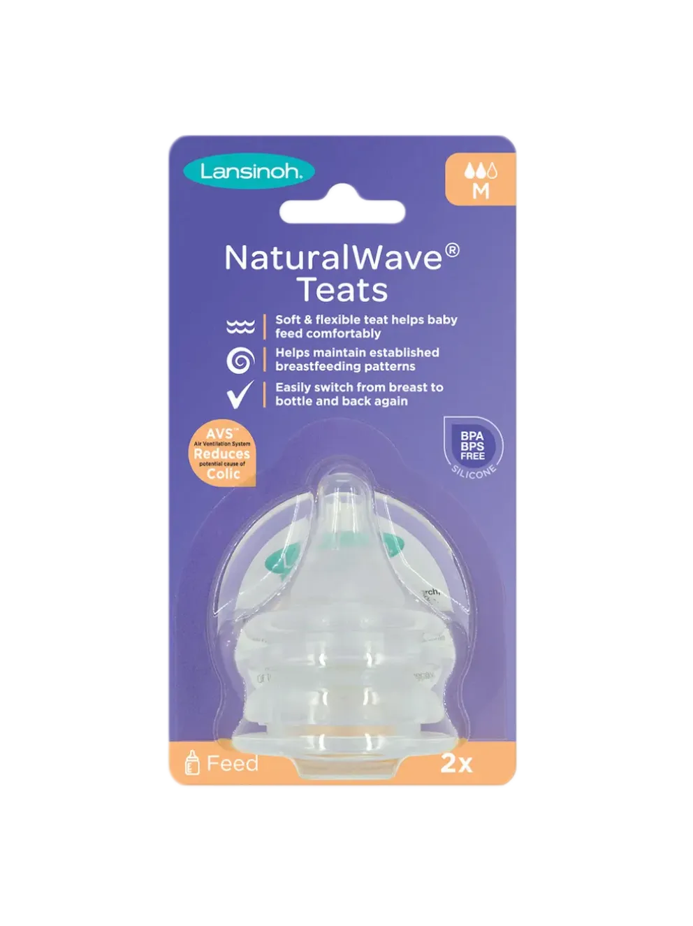 smoczki do szklanej butelki Lansinoh Natural Wave® 2 szt