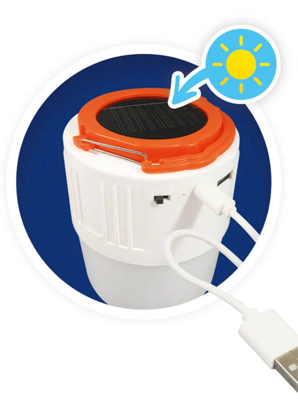 Solarna lampka kempingowa 3w1